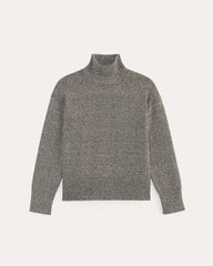 The Boxy Turtleneck in Everyday Cotton | Canvas / Black Twist