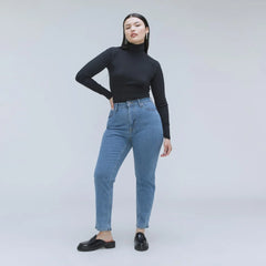 The Cheeky Hourglass Jean | Stone-Washed Sky | 26.5" Inseam