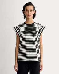 The Muscle Tee in Essential Cotton | Bone / Black