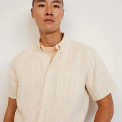 The Classic Short-Sleeve Shirt in Linen | Brazilian Sand / Canvas Tan