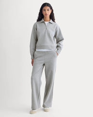 Luxe Fleece Zip Polo | Vintage Heather Grey