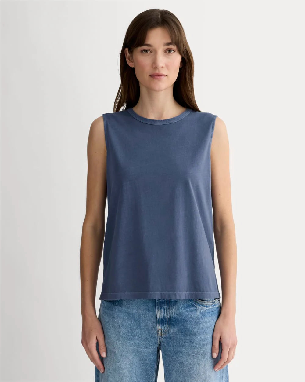 The Boyfriend Tank in Essential Cotton | Navy