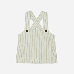 The Apron Linen Tank | Seafoam Pinstripe