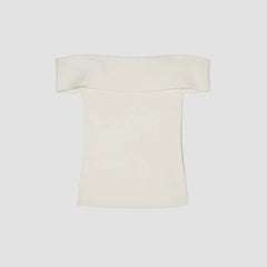 The Ribbed Cotton Off-The-Shoulder Top | Bone