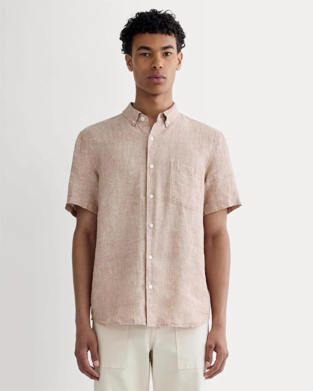 The Classic Short-Sleeve Shirt in Linen | Burlwood Chambray
