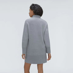 The Cozy Stretch Turtleneck Dress | Smoke