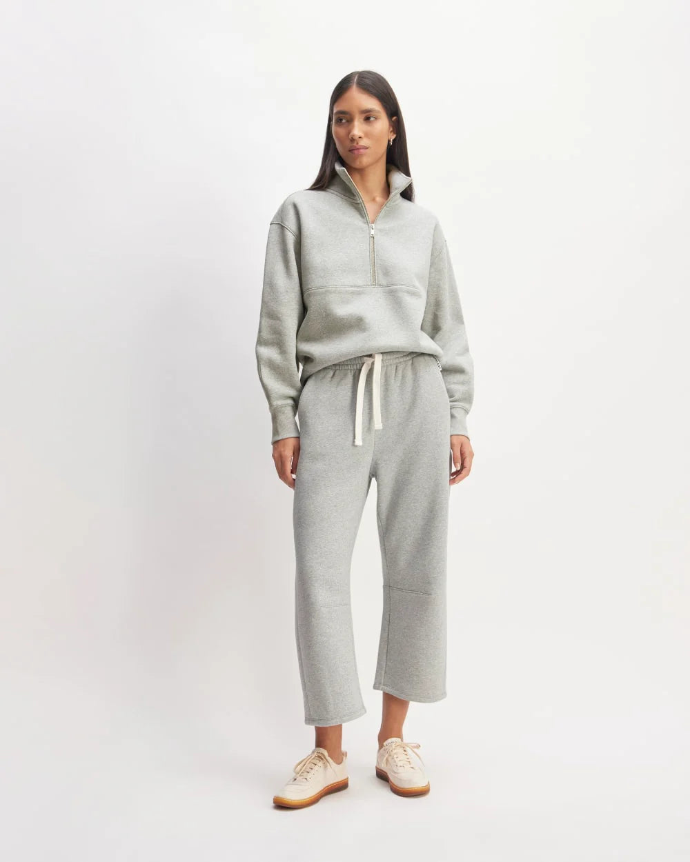 The ReTrack Half-Zip Sweatshirt | Heather Grey
