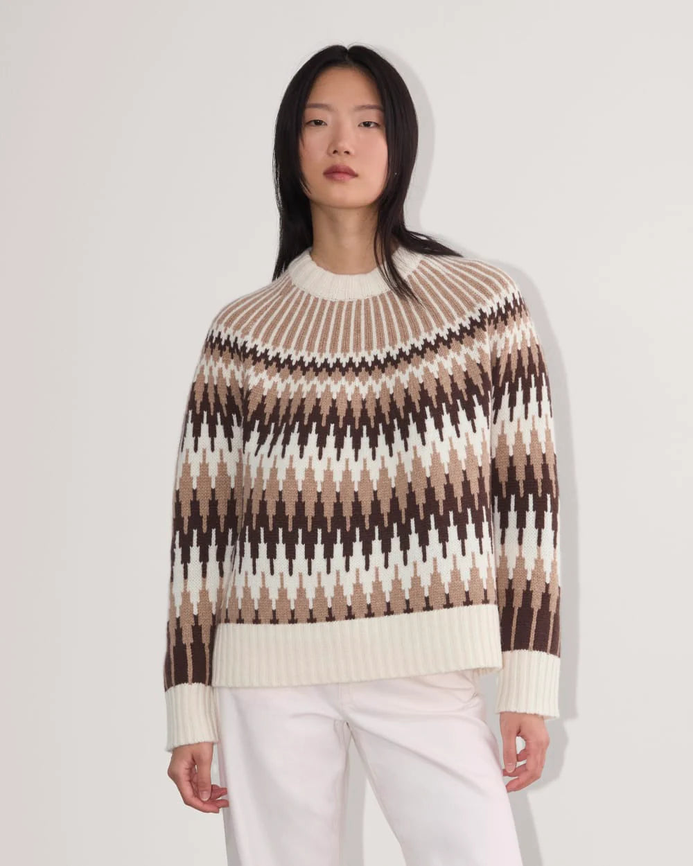 The Fair Isle Crew | Bone / Brown Fair Isle