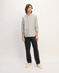 The Classic Shirt in Linen | Bone / Black
