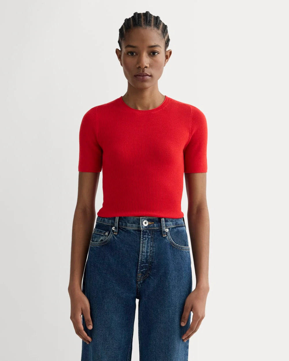The Sweater Tee in Ultrasoft Merino | Classic Red