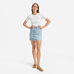 The Short-Sleeve Crew Neck Bodysuit | White | Bikini