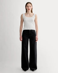 The Luxe Rib Square-Neck Tank | White
