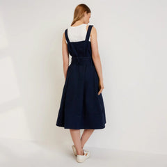 The Organic Cotton Herringbone Dress | Navy