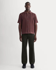The No-Sweat Ribbed Polo | Dark Mahogany