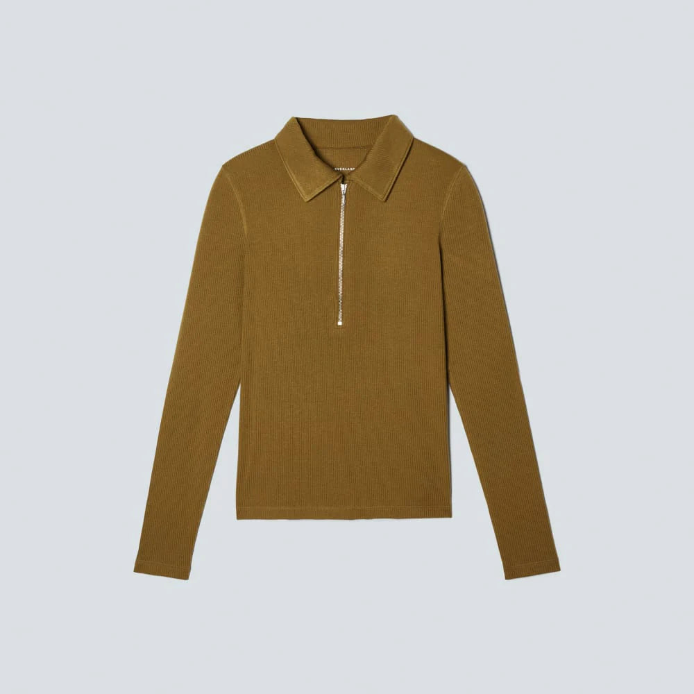 The Super-Soft Zip Polo | Tapenade