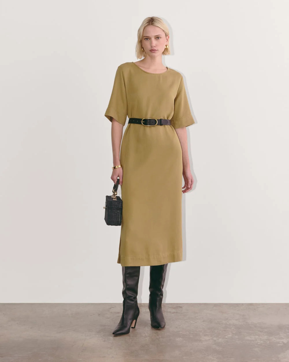 The Relaxed T-Shirt Dress in Buttersoft | Fennel Seed