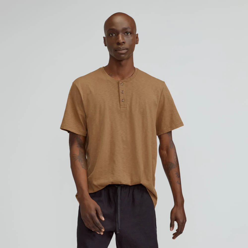 The Cotton Slub Henley | Toasted Coconut