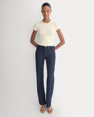 Cropped Crew in Pointelle | Lemon Icing