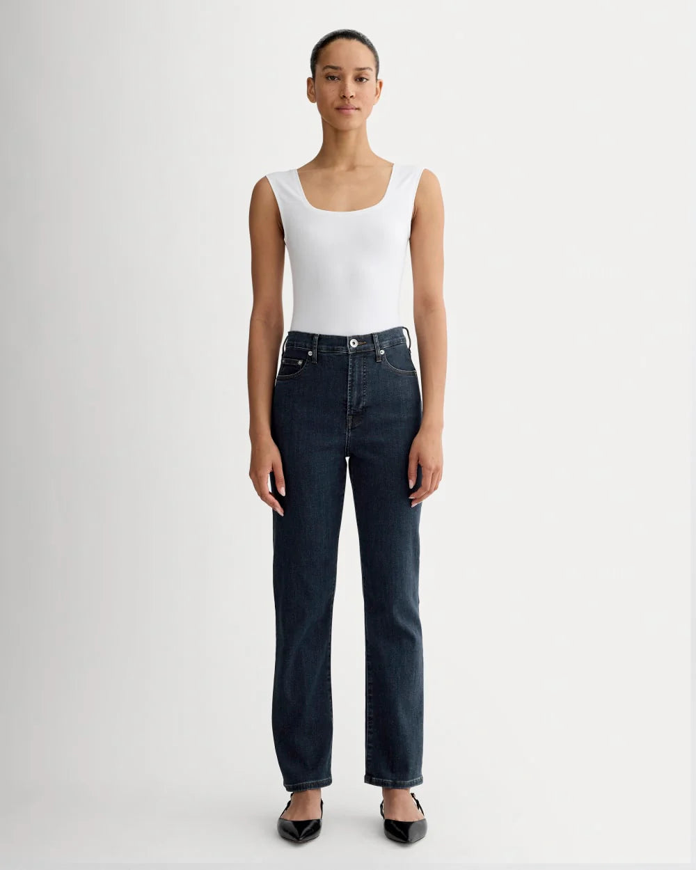 The High-Key Stovepipe Jean | Dark Indigo