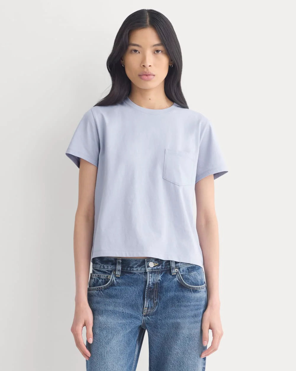 The Box-Cut Tee in Essential Cotton | Aleutian | Pocket