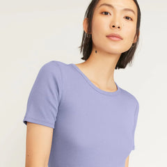 The Pima Micro-Rib Crew Tee | Cornflower Blue