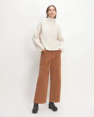 The Felted Merino Funnel-Neck Pullover | Heathered Oat