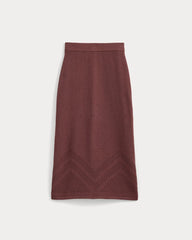 Lace-Knit Maxi Skirt | Henna Red