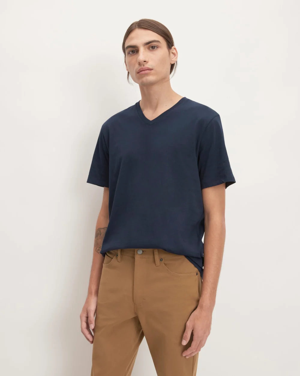 The Organic Cotton V-Neck Tee | Deep Navy