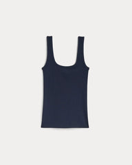 The Luxe Rib Square-Neck Tank | Navy