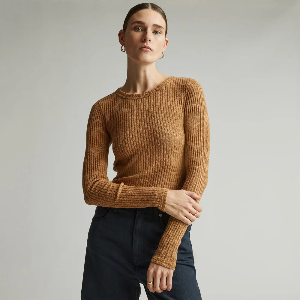 The Cozy Rib Long-Sleeve Tee | Cappuccino