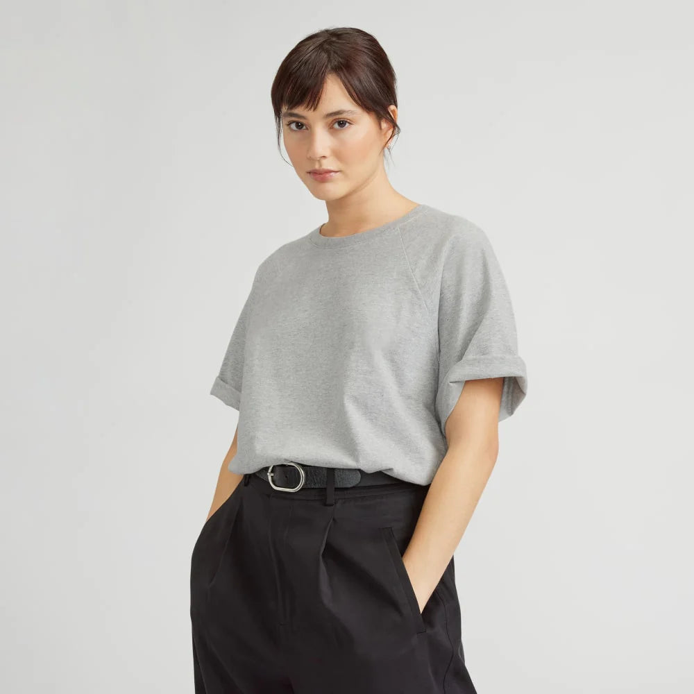 The Organic Cotton Raglan Tee |  Heathered Grey