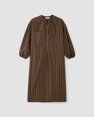 The Gauze Caftan Dress | Cocoa / Black