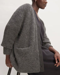 The SuperFuzz Alpaca Cardigan | Dark Charcoal