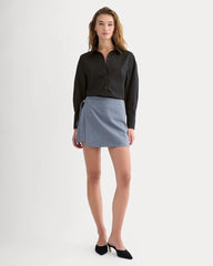 Lantern-Sleeve Shirt in Lightweight Cotton | Black