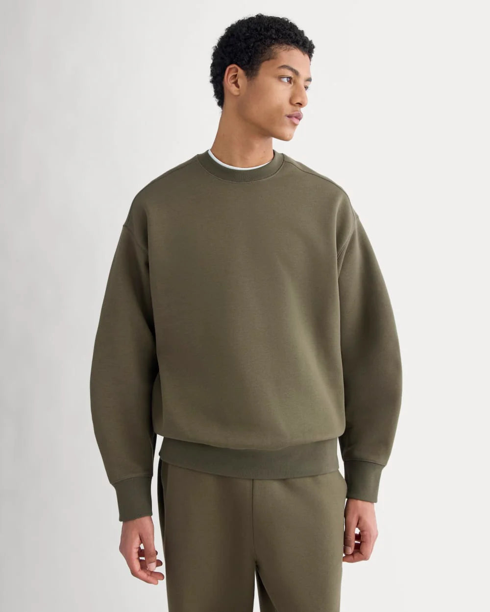 Luxe Fleece Crew Pullover | Olive Night