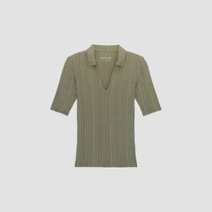 The Rib Soft Knit Open Collar Polo | Kalamata