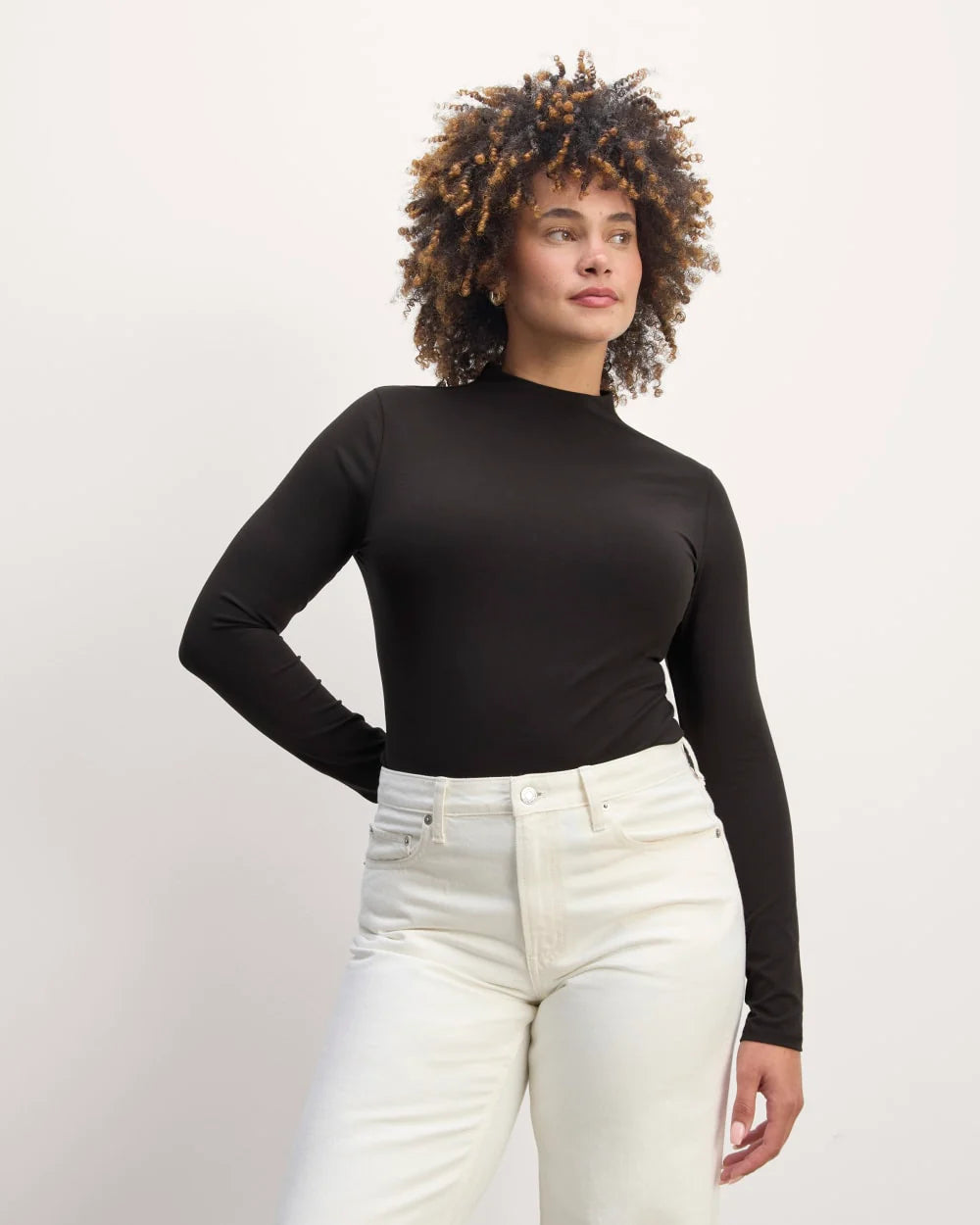 The Form Funnel-Neck Tee | Black