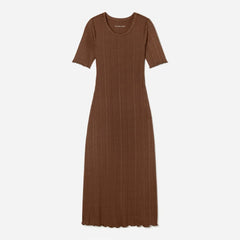 The Open Back Rib Dress | Espresso