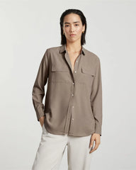 The Washable Silk Relaxed Shirt  | Burnt Sugar