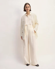The Linen Double Breasted Blazer | Bone