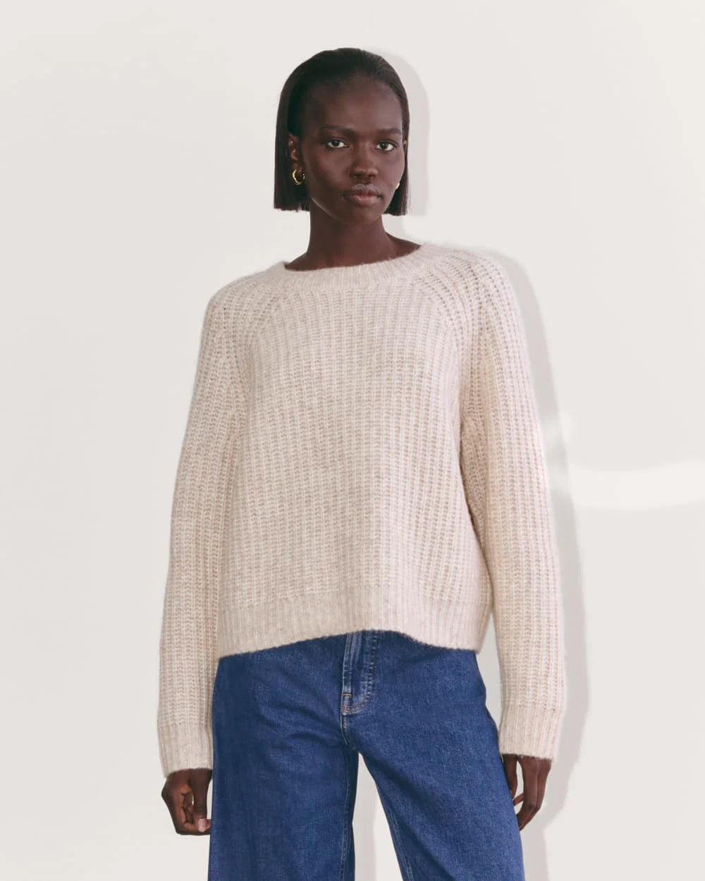 The Fisherman Crew in Cloud | Heathered Oat