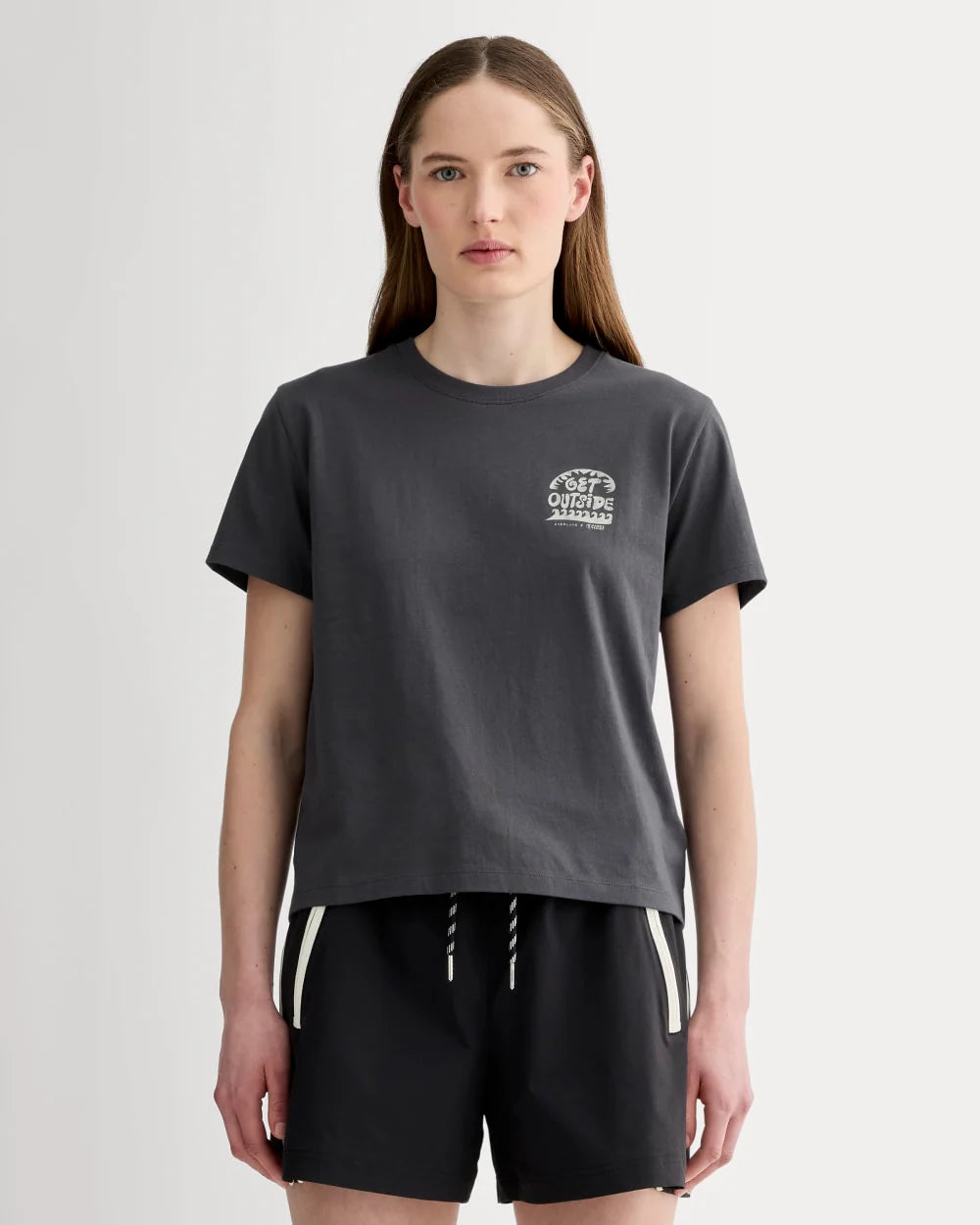 The Everlane x Parks Project Box-Cut Tee | Forged Iron / Natural