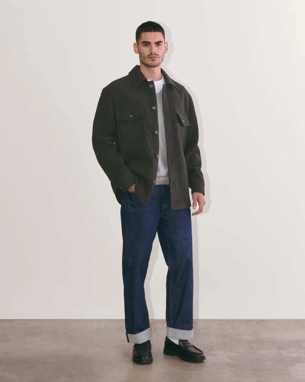 The Wool Overshirt | Heather Charcoal