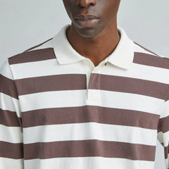 The Premium-Weight Rugby Shirt | Chocolate Brown / Canvas Tan