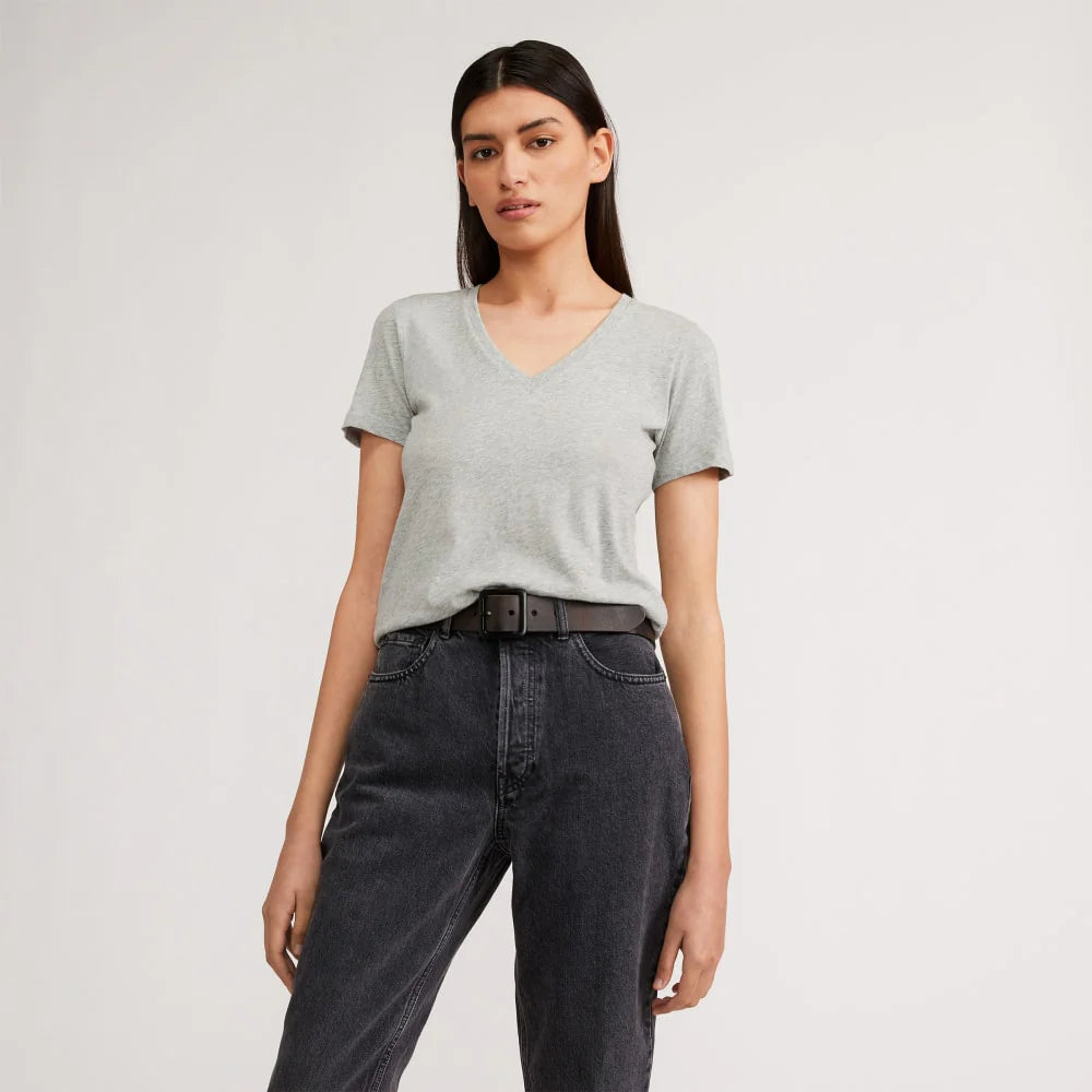 The Organic Cotton V-Neck |  Heathered Grey