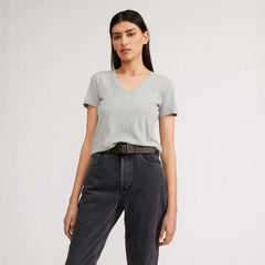 The Organic Cotton V-Neck |  Heathered Grey