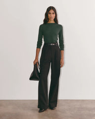 The Luxe Rib Funnel-Neck Tee | Scarab