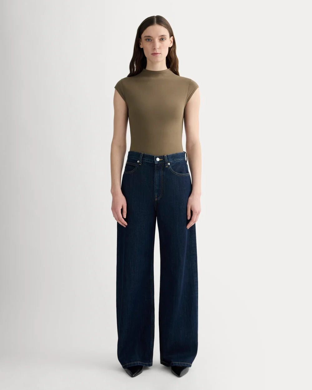 The Form Funnel-Neck Bodysuit | Deep Taupe