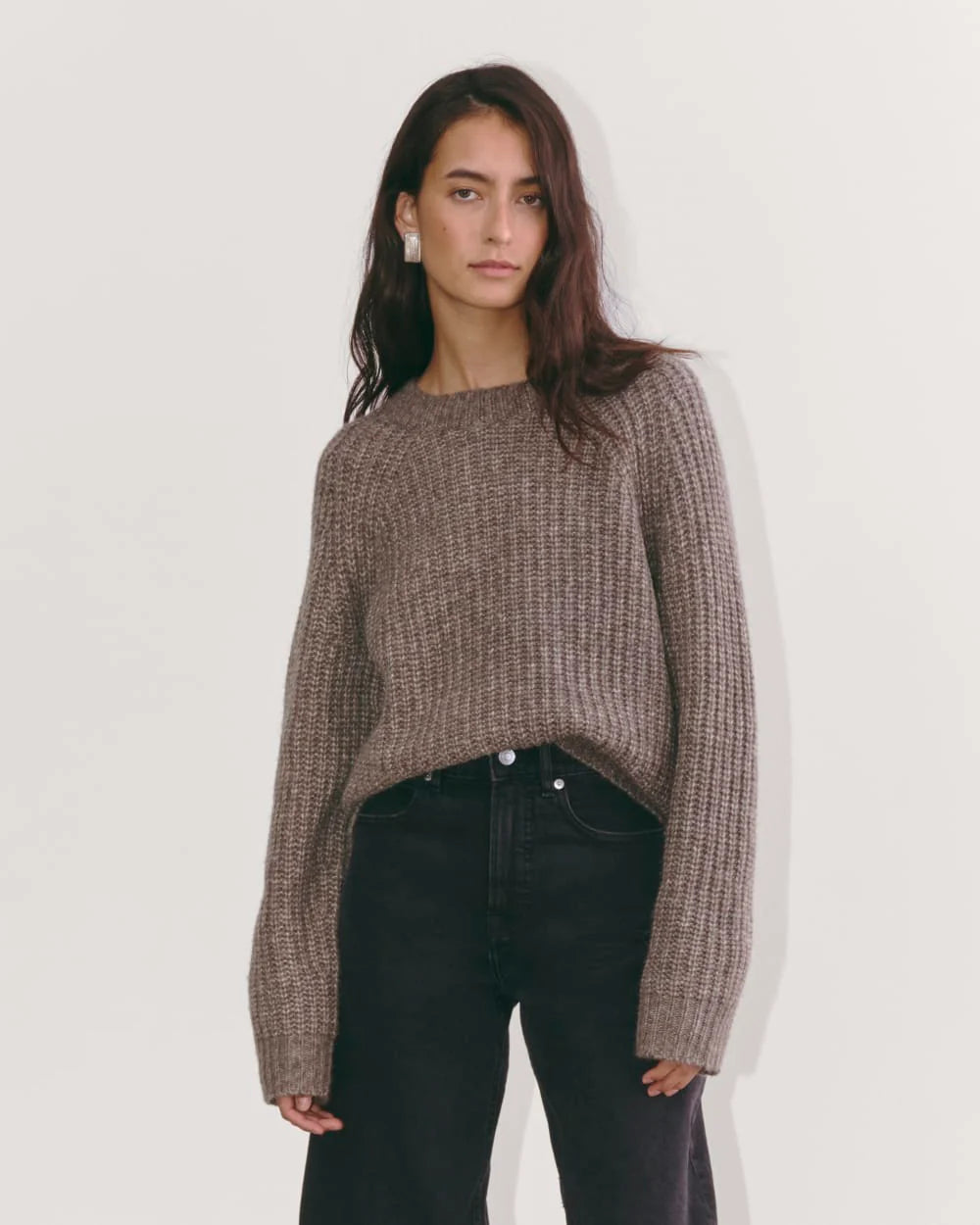 The Fisherman Crew in Cloud | Taupe Melange