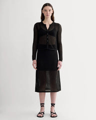 The Lace Knit Cardigan | Black